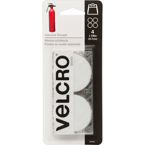 VELCRO(R) Brand Industrial Strength Coins 1.875" 4/Pkg-White - 90363 - 075967903633