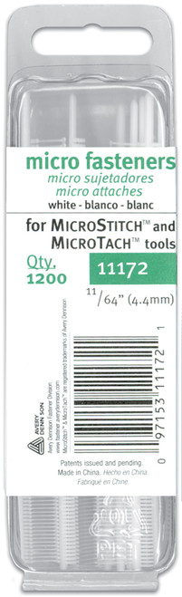 Avery Fasteners Micro Stitch Fastener Refills 4.4mm-White 1,200/Pkg 111720 - 097153111721