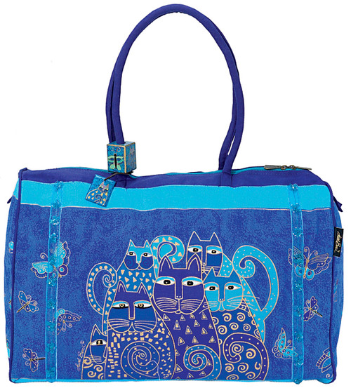 Laurel Burch Travel Bag 21"X9"X14"-Indigo Cats - LB414 - 651462020749
