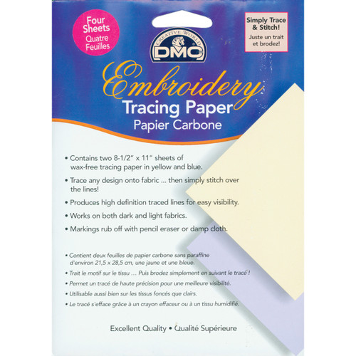 DMC Embroidery Tracing Paper 8.5"X11" 4/Pkg- - U1541 - 077540143030 DMC Embroidery Tracing Paper 8.5"X11" 4/Pkg- - U1541 - 077540143030