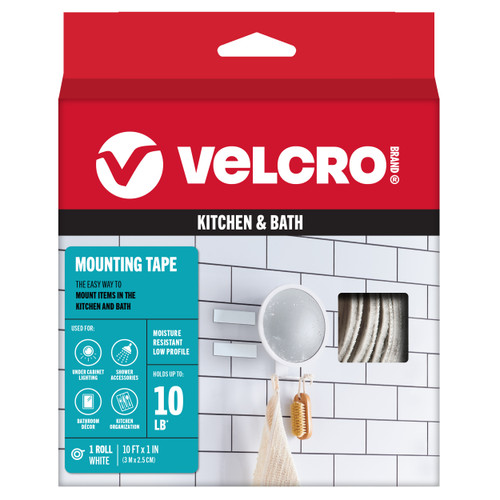 VELCRO(R) Brand Industrial Strength Low Profile Tape 1"X10'-White - 91110 - 075967911102