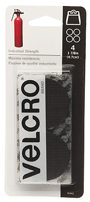 VELCRO(R) Brand Industrial Strength Coins 1.875" 4/Pkg-Black - 90362 - 075967903626