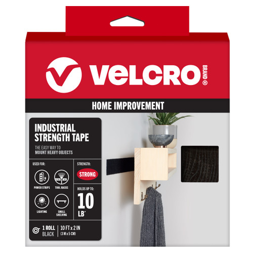 VELCRO(R) Brand Industrial Strength Tape 2"X10'-Black - 90943 - 075967909437