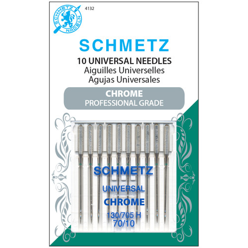 Schmetz Chrome Universal Machine Needles-Size 70/10 10/Pkg 4132 - 036346141329