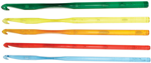 Crystalites Acrylic Crochet Hook Set Sizes L11 To P16 by Susan Bates