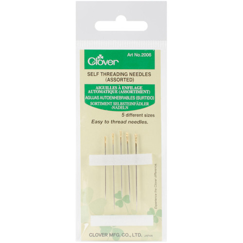 Clover Self-Threading Needles-Assorted 5/Pkg 2006C - 051221407079