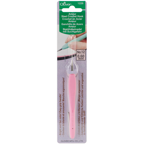 Clover Amour Steel Crochet Hook-Size 12/.6mm - 1226 - 051221712265 Clover Amour Steel Crochet Hook-Size 12/.6mm - 1226 - 051221712265