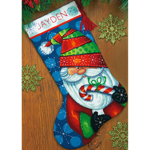 Dimensions Stocking Needlepoint Kit 16" Long-Sweet Santa Stitched In Floss 71-09154