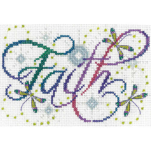 Design Works Counted Cross Stitch Kit 5"X7"-Faith (14 Count) - DW2874