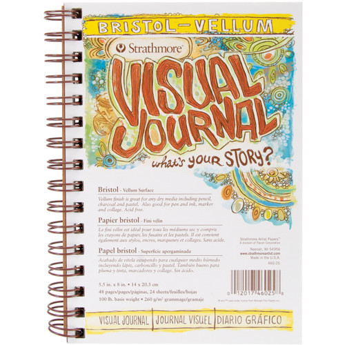 Strathmore Visual Journal Bristol Vellum 5.5"X8"-24 Sheets - 460250 - 012017460258
