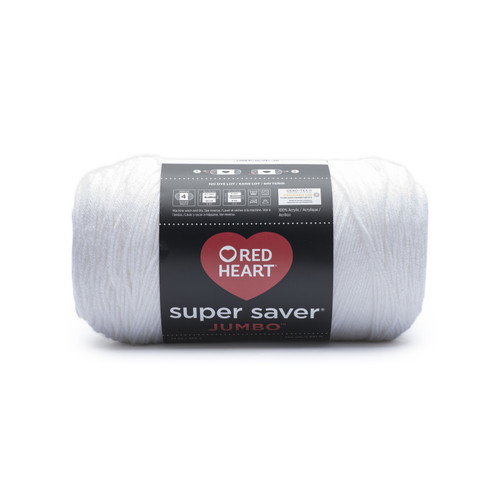Red Heart Super Saver Jumbo Yarn-White - E302C-311 - 073650814631