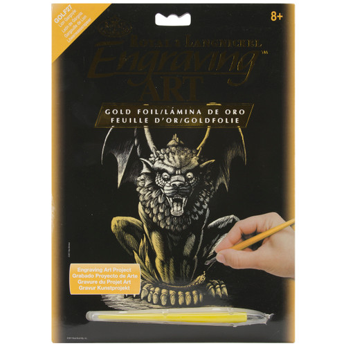 Royal & Langnickel(R) Gold Foil Engraving Art Kit 8"X10"-Lion Gargoyle GOLDFL-27 - 090672066879
