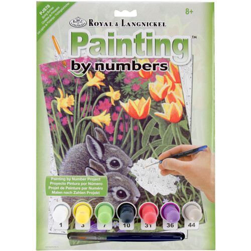 Royal & Langnickel(R) Small Paint By Number Kit 8.75"X11.75"-Spring Bunnies PJS-78 - 090672077257