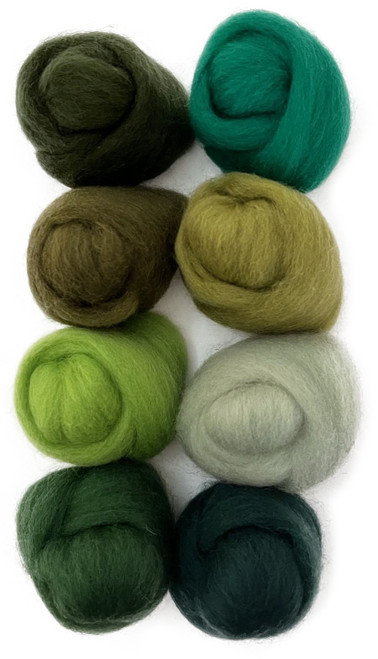 Wistyria Editions Wool Roving 15" .25oz 8/Pkg-Jungle - WR-W897R Wistyria Editions Wool Roving 15" .25oz 8/Pkg-Jungle - WR-W897R