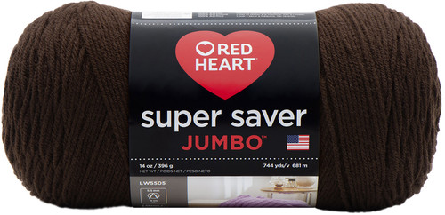 Red Heart Super Saver Jumbo Yarn-Coffee E302C-365 - 073650814693