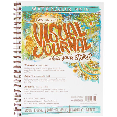 Strathmore Visual Journal Watercolor 9"X12"-34 Sheets - 460490 - 012017460494
