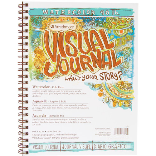 Strathmore Visual Journal Watercolor 9"X12"-34 Sheets 460490 - 012017460494