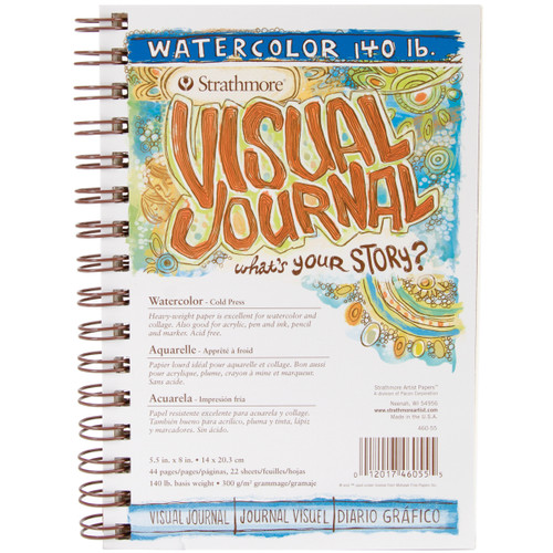 Strathmore Visual Journal Watercolor 5.5"X8"-22 Sheets 460550 - 012017460555