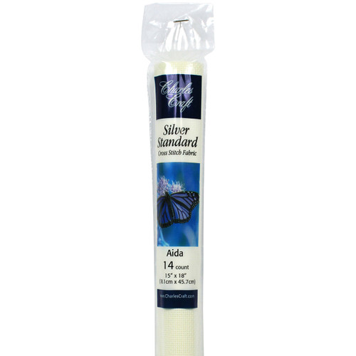 Charles Craft Silver Label Aida 14 Count 15"X18" Soft Tube-Antique White - TC8436PK-5521 - 078243046543