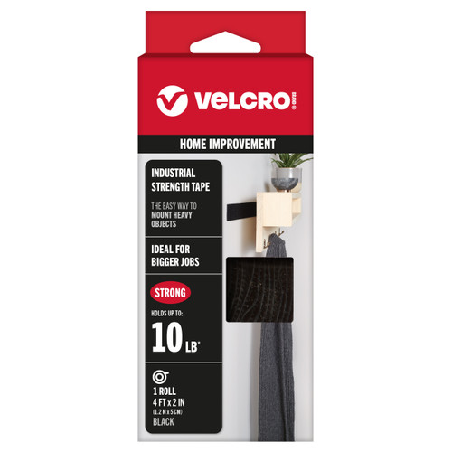 VELCRO(R) Brand Industrial Strength Tape 2"X4'-Black - 90593 - 075967905934