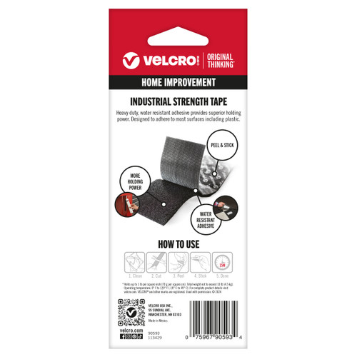 VELCRO(R) Brand Industrial Strength Tape 2"X4'-Black - 90593