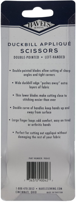 Havel's Double-Pointed Duckbill Applique Scissors 6"-Left-Handed - 90042 Havel's Double-Pointed Duckbill Applique Scissors 6"-Left-Handed - 90042