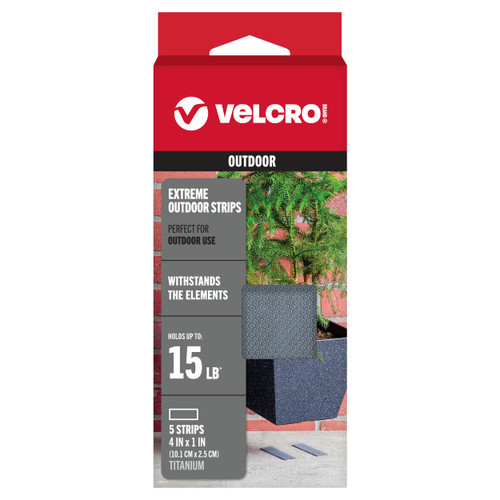 VELCRO(R) Brand Industrial Strength Extreme Fasteners 4"X1"-Titanium - 90800 - 075967908003
