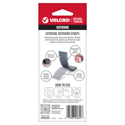 VELCRO(R) Brand Industrial Strength Extreme Fasteners 4"X1"-Titanium - 90800