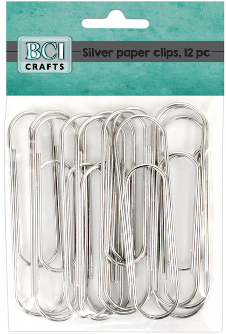 BCI Crafts Jumbo Paper Clips 12/Pkg-Silver CLP12SIL - 750810251047