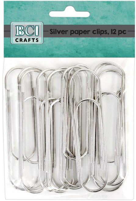 BCI Crafts Jumbo Paper Clips 12/Pkg-Silver - CLP12SIL - 750810251047