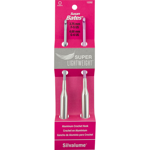 Susan Bates Silvalume Lightweight Aluminum Crochet Hook Set-Sizes F5 & G6 - 12292-F - 077216302648 Susan Bates Silvalume Lightweight Aluminum Crochet Hook Set-Sizes F5 & G6 - 12292-F - 077216302648