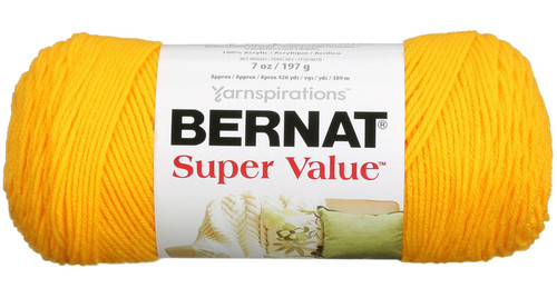 Bernat Super Value Solid Yarn-Bright Yellow - 164053-0608 - 057355106086