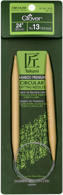 Takumi Bamboo Circular Knitting Needles 24"-Size 13/9mm 1624-13 - 051221252136