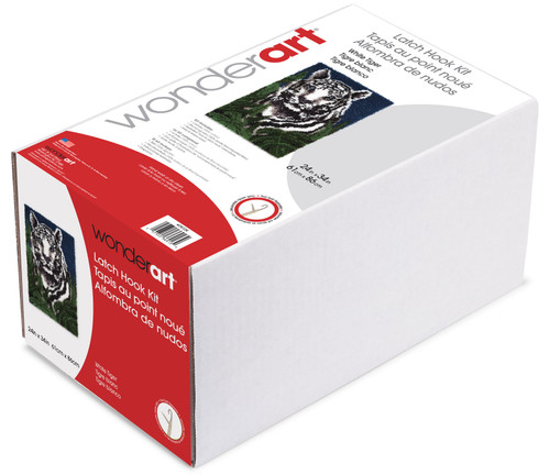 Wonderart Latch Hook Kit 24"X34"-White Tiger - 426126