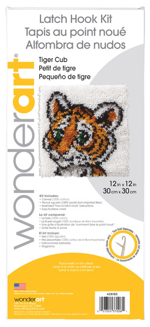 Wonderart Latch Hook Kit 12"X12"-Tiger Cub - 426183C Wonderart Latch Hook Kit 12"X12"-Tiger Cub - 426183C