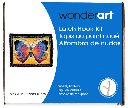 Wonderart Latch Hook Kit 15"X20"-Butterfly Fantasy 426143C - 057355369344