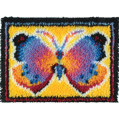 Wonderart Latch Hook Kit 15"X20"-Butterfly Fantasy - 426143C
