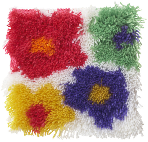 Wonderart Shaggy Latch Hook Kit 12"X12"-Flowers - 426303C Wonderart Shaggy Latch Hook Kit 12"X12"-Flowers - 426303C