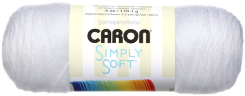 Caron Simply Soft Solids Yarn-White - H97003-9701 - 035613977012