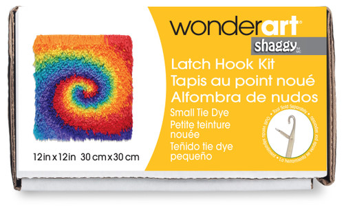 Wonderart Shaggy Latch Hook Kit 12"X12"-Tie Dye 426307C - 057355370029