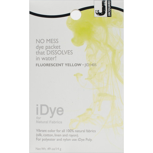 Jacquard iDye Fabric Dye 14g-Fluorescent Yellow - IDYE-405 - 743772022619