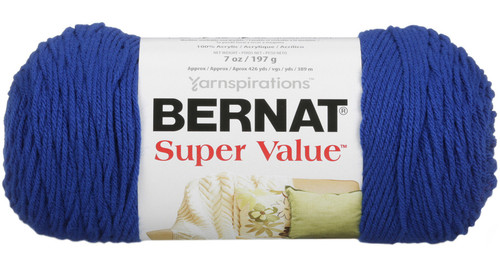 Bernat Super Value Solid Yarn-Royal Blue - 164053-0610 - 057355106109