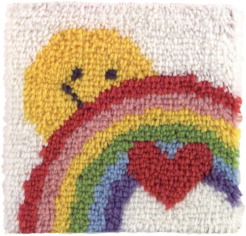 Wonderart Latch Hook Kit 12"X12"-Sunshine Rainbow 426141C