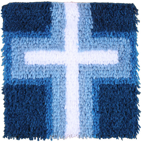 Wonderart Latch Hook Kit 12"X12"-Cross Of Light - 426153 Wonderart Latch Hook Kit 12"X12"-Cross Of Light - 426153