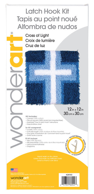 Wonderart Latch Hook Kit 12"X12"-Cross Of Light - 426153 Wonderart Latch Hook Kit 12"X12"-Cross Of Light - 426153