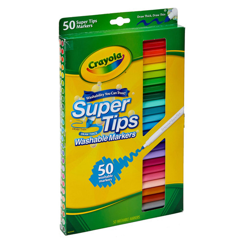 Crayola Super Tips Washable Markers 50/Pkg-Assorted Colors 58-5050