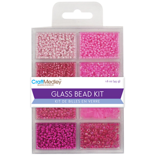 Craft Medley(TM) Beading & Jewelry Glass Bead Kit 1.6oz-Blush - BD705-E - 775749154962