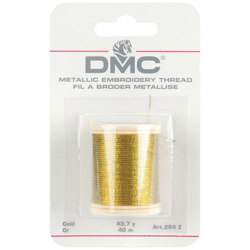 DMC Metallic Embroidery Thread 43.7yd-Gold - 284Z - 077540287048 DMC Metallic Embroidery Thread 43.7yd-Gold - 284Z - 077540287048