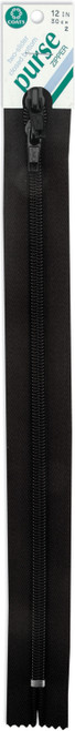 Coats Purse Double Slider Zipper 12"-Black F53 12-2 - 073650782282