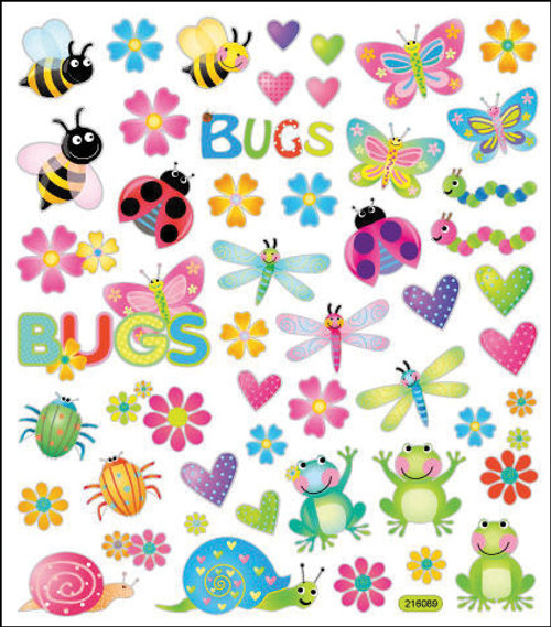 Sticker King Stickers-Bugs In Color SK129MC-4216 - 679924421613